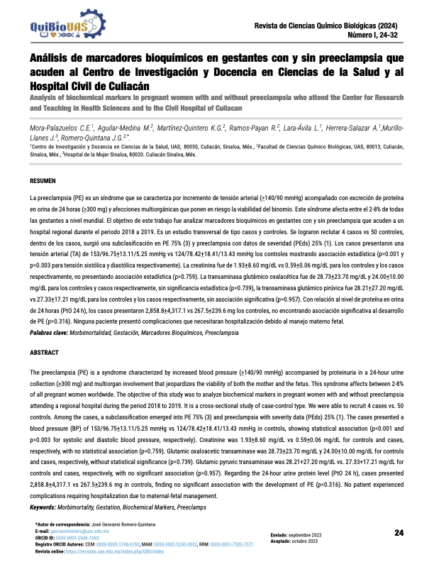 Analysis of blochemical markers In pregnant women with and without preeclampsla