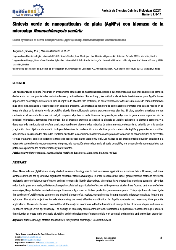 Sintesis verde de nanoparticulas de plata (AgNPs) con biomasa