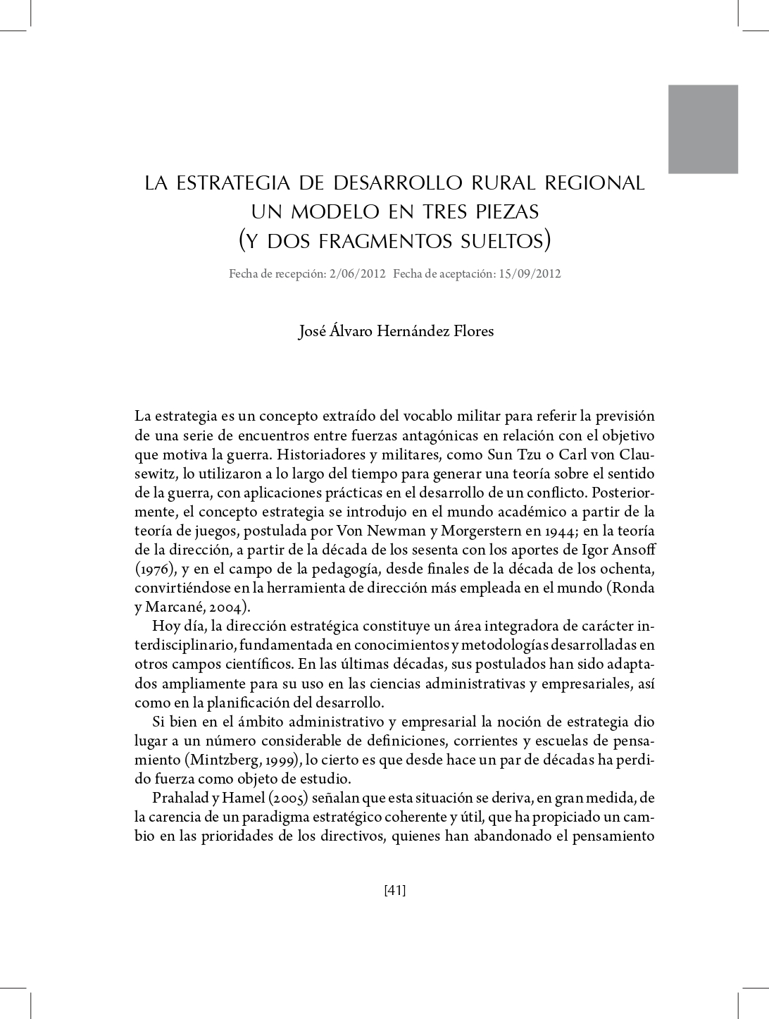 Portada La estrategia de desarrollo rural regional. Un modelo en tres piezas (y dos fragmentos sueltos)