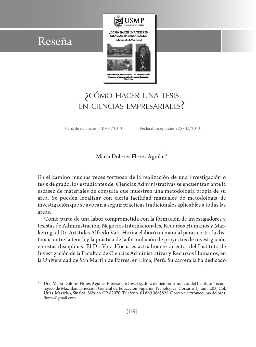 Portada ¿Cómo hacer una tesis en ciencias empresariales?