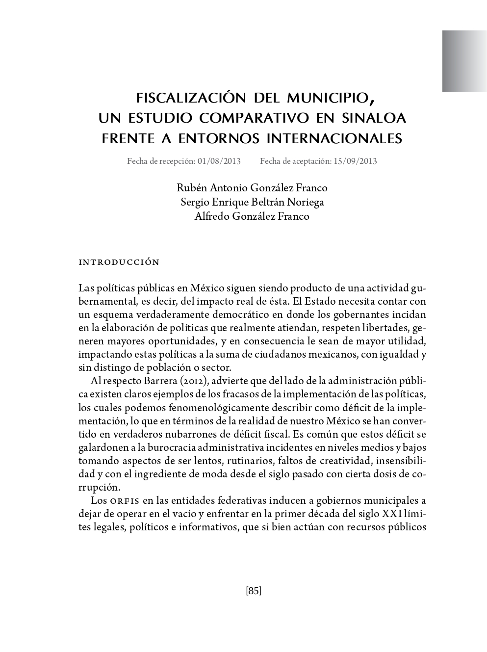 Portada Fiscalización del municipio, un estudio comparativo en Sinaloa frente a entornos internacionales