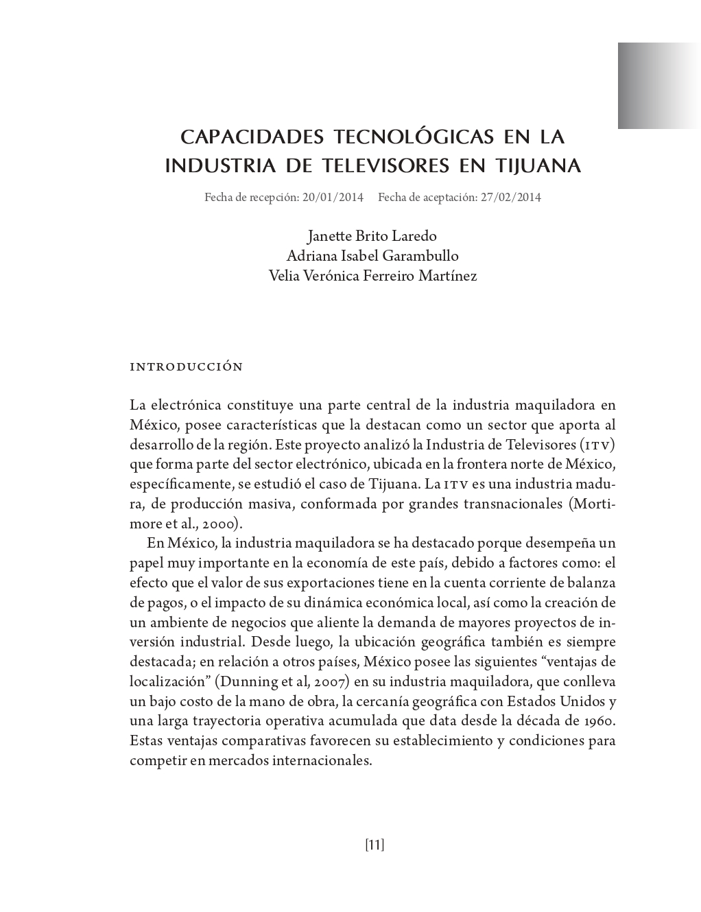 Portada Capacidades tecnológicas en la industria de televisores en Tijuana
