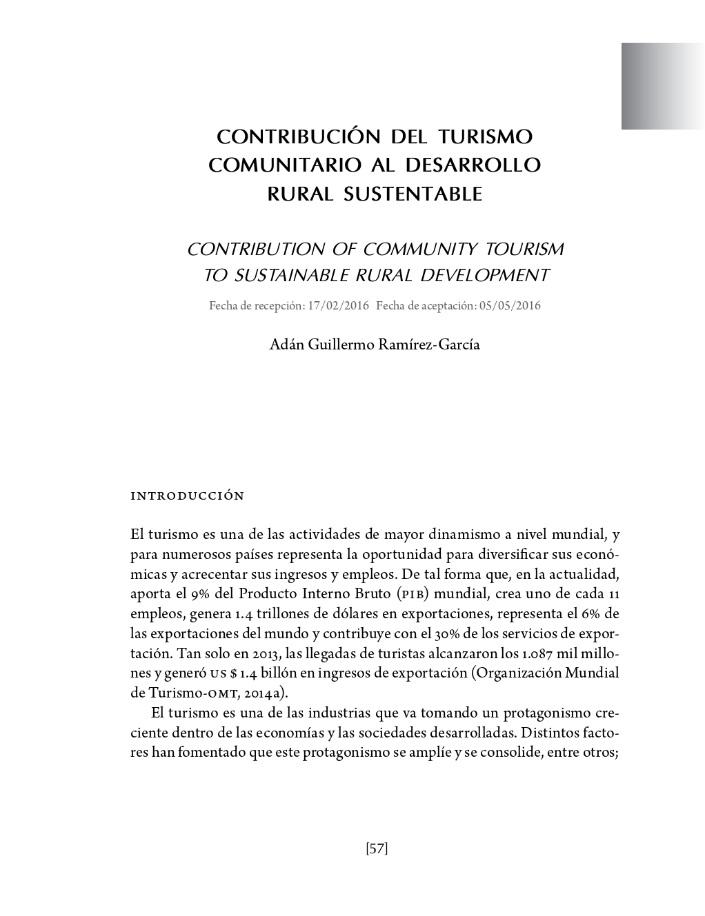 Portada Contribución del turismo comunitario al desarrollo rural sustentable
