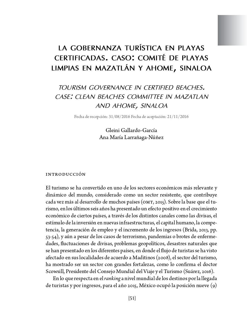 Portada La gobernanza turística en playas certificadas. Caso: comité de playas limpias en Mazatlán y Ahome, Sinaloa