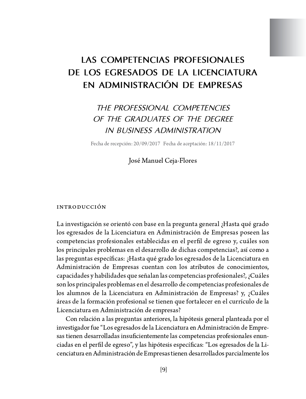 Portada Las competencias profesionales de los egresados de la licenciatura en administración de empresas