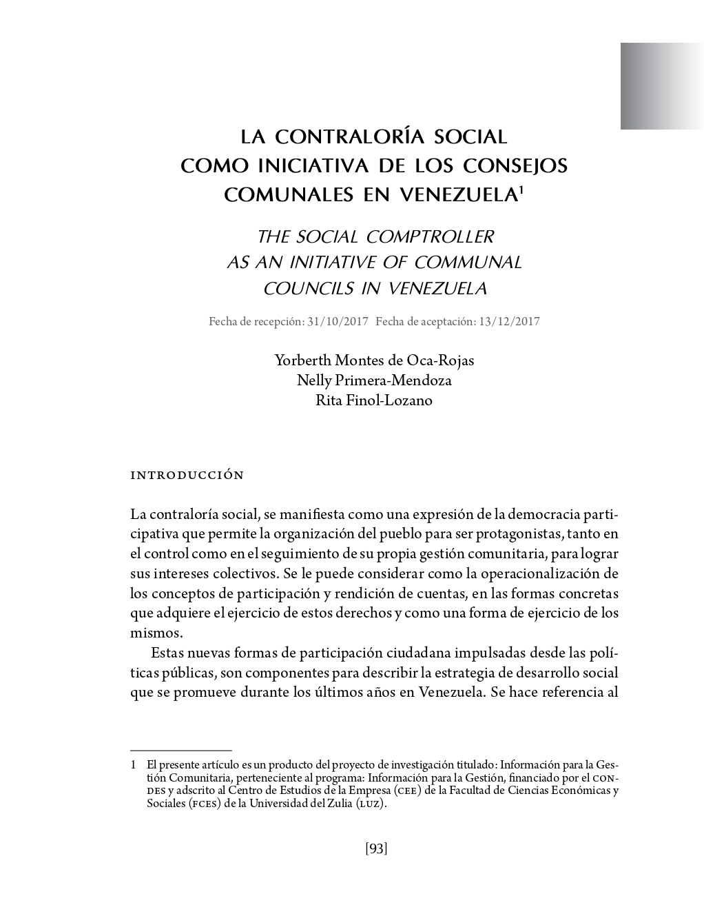 Portada La contraloría social como iniciativa de los consejos comunales en Venezuela