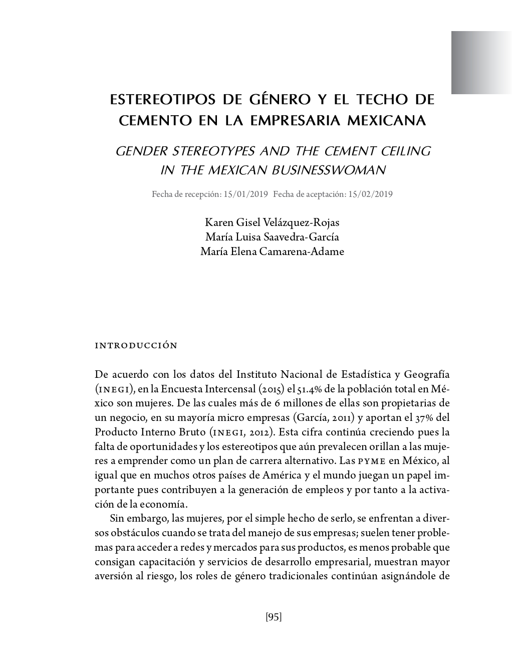 Portada Estereotipos de género y el techo de cemento en la empresaria mexicana