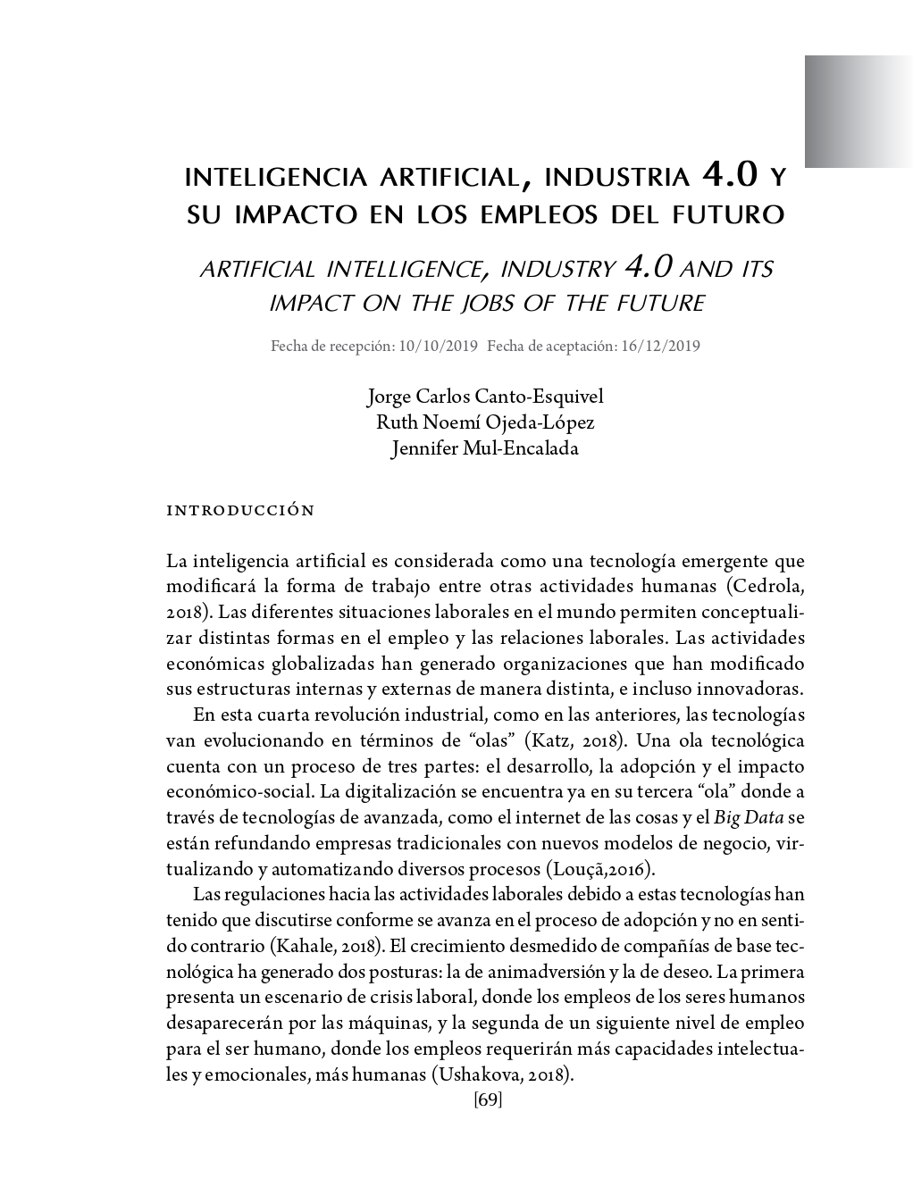 Portada Inteligencia artificial, industria 4.0 y su impacto en los empleos del futuro