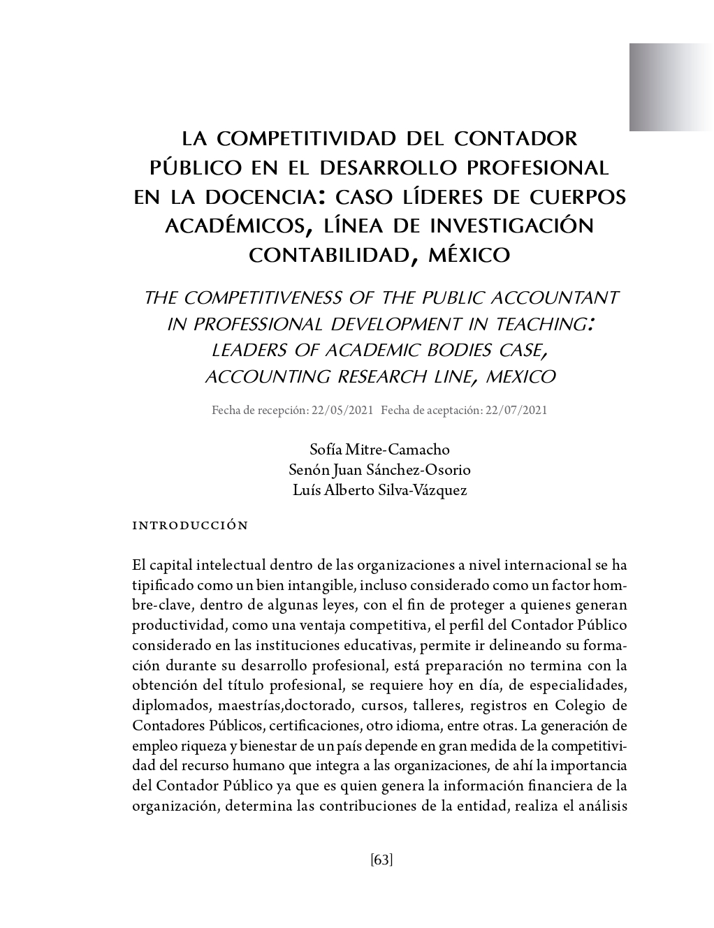 Portada La competitividad del contador público en el desarrollo profesional en la docencia: caso líderes de cuerpos académicos, línea de investigación contabilidad, México