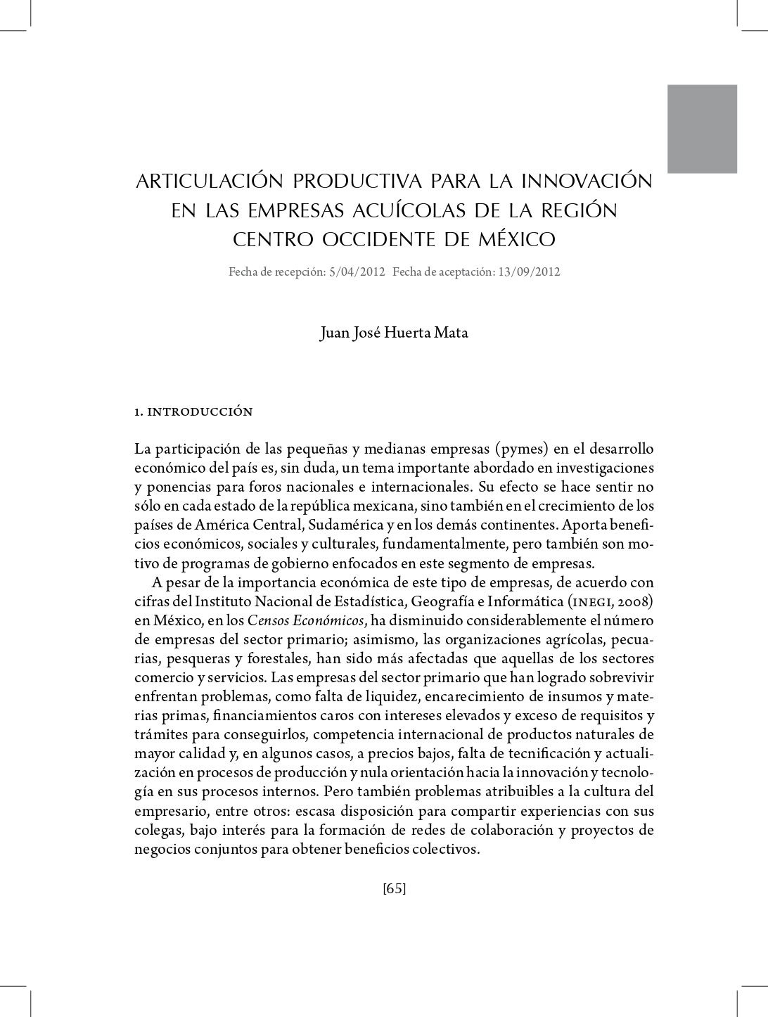 Portada Articulación productiva para la innovación en Las empresas acuícolas de la región centro Occidente de México