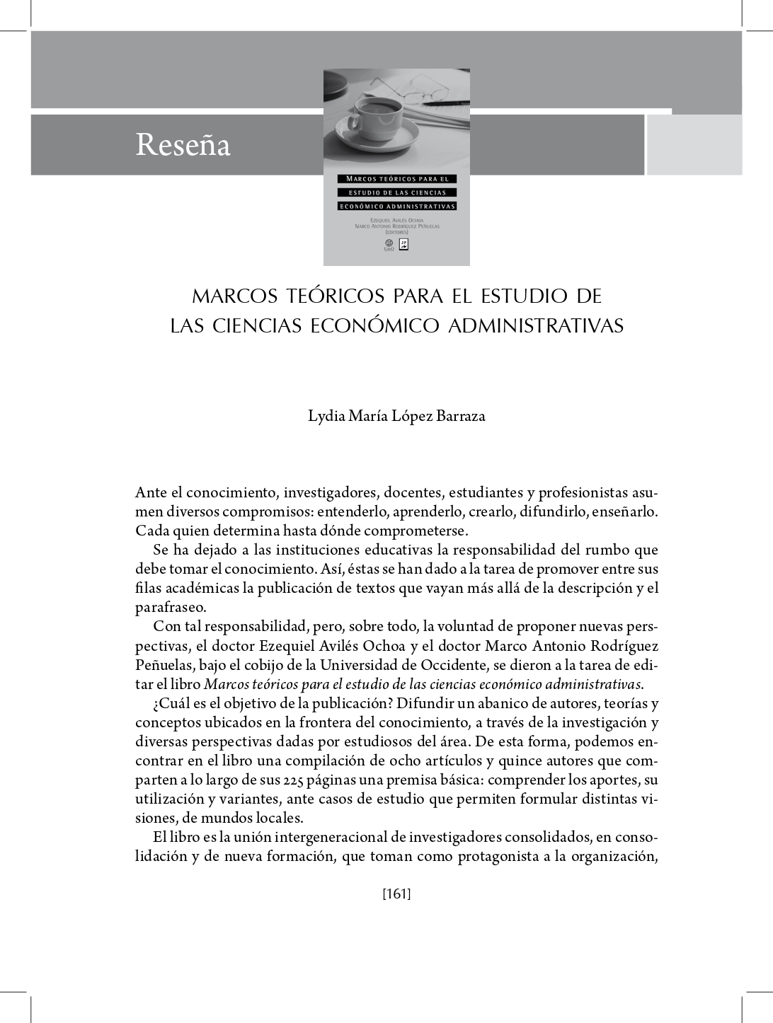 portada Marcos teóricos para el estudio de las ciencias económicas administrativas