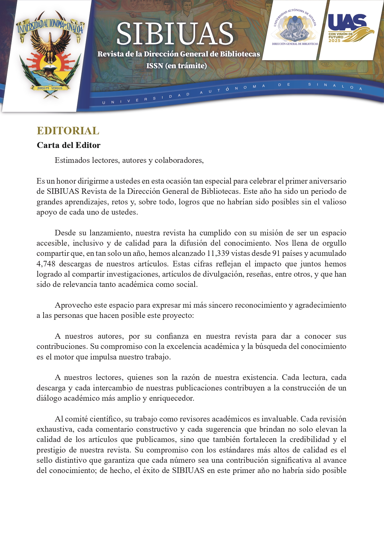 Portada Carta editorial