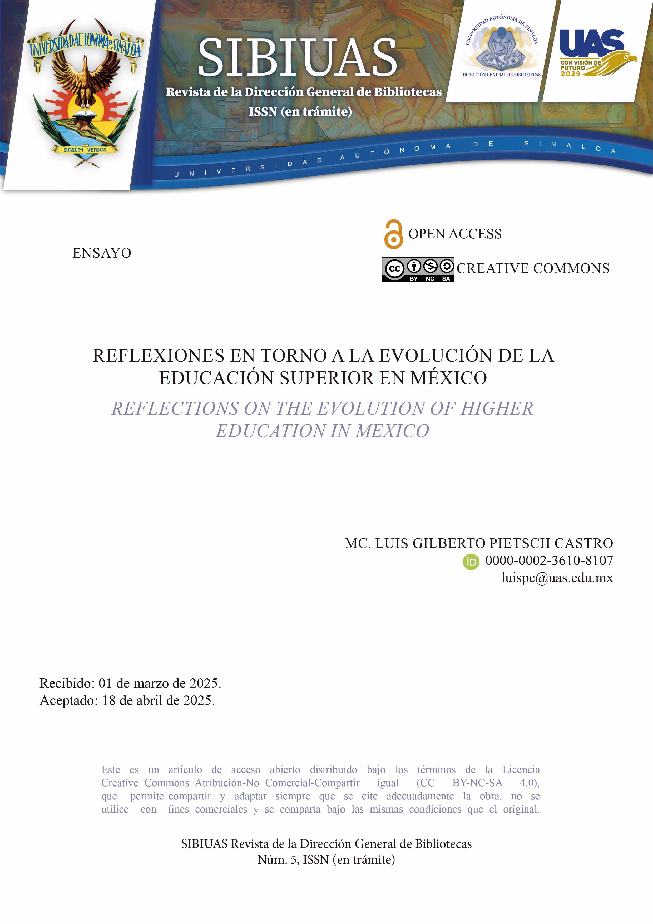 Portada Reflexiones en torno a la evolución de la educación superior en México