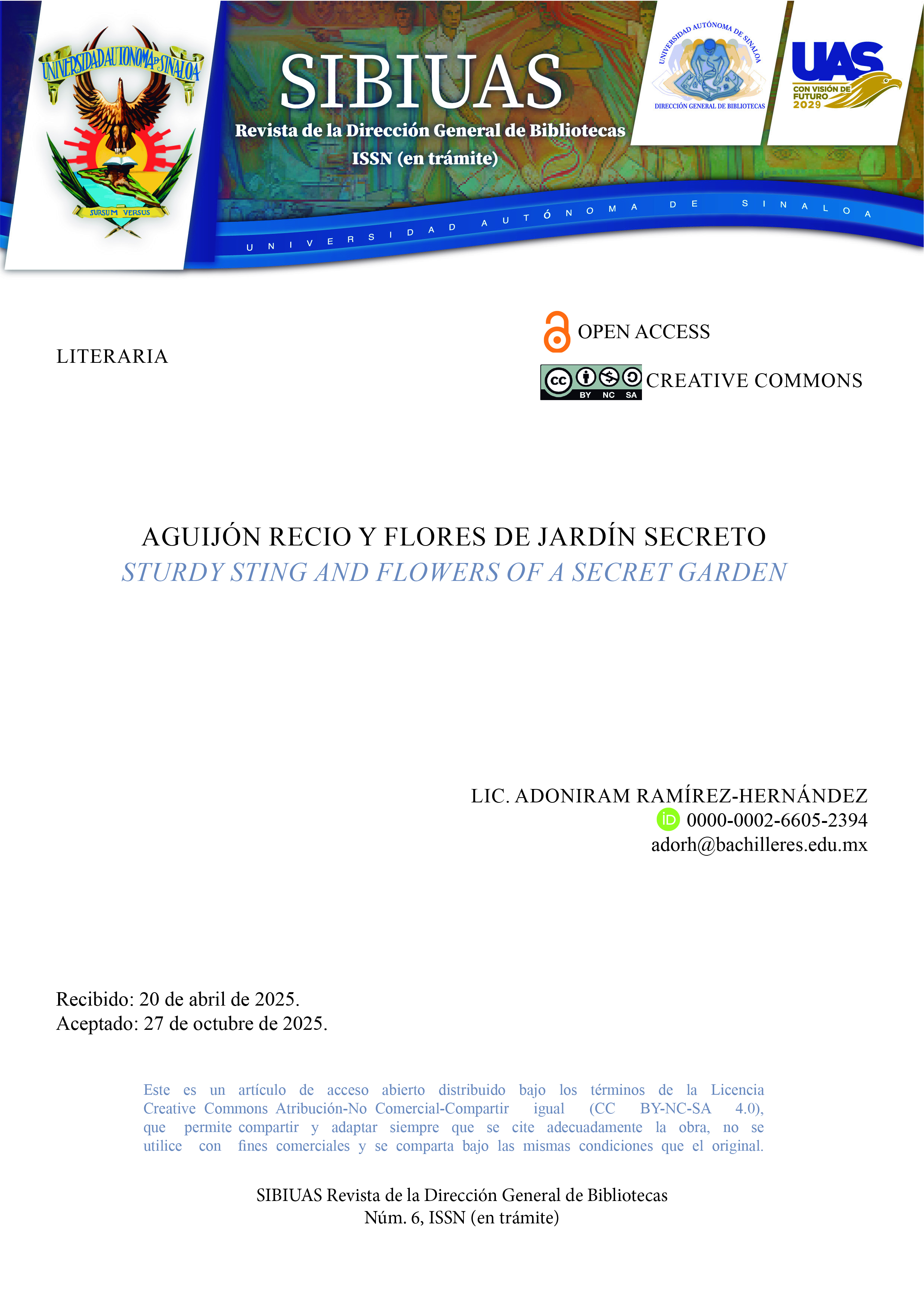 Portada Aguijón recio y flores de jardín secreto