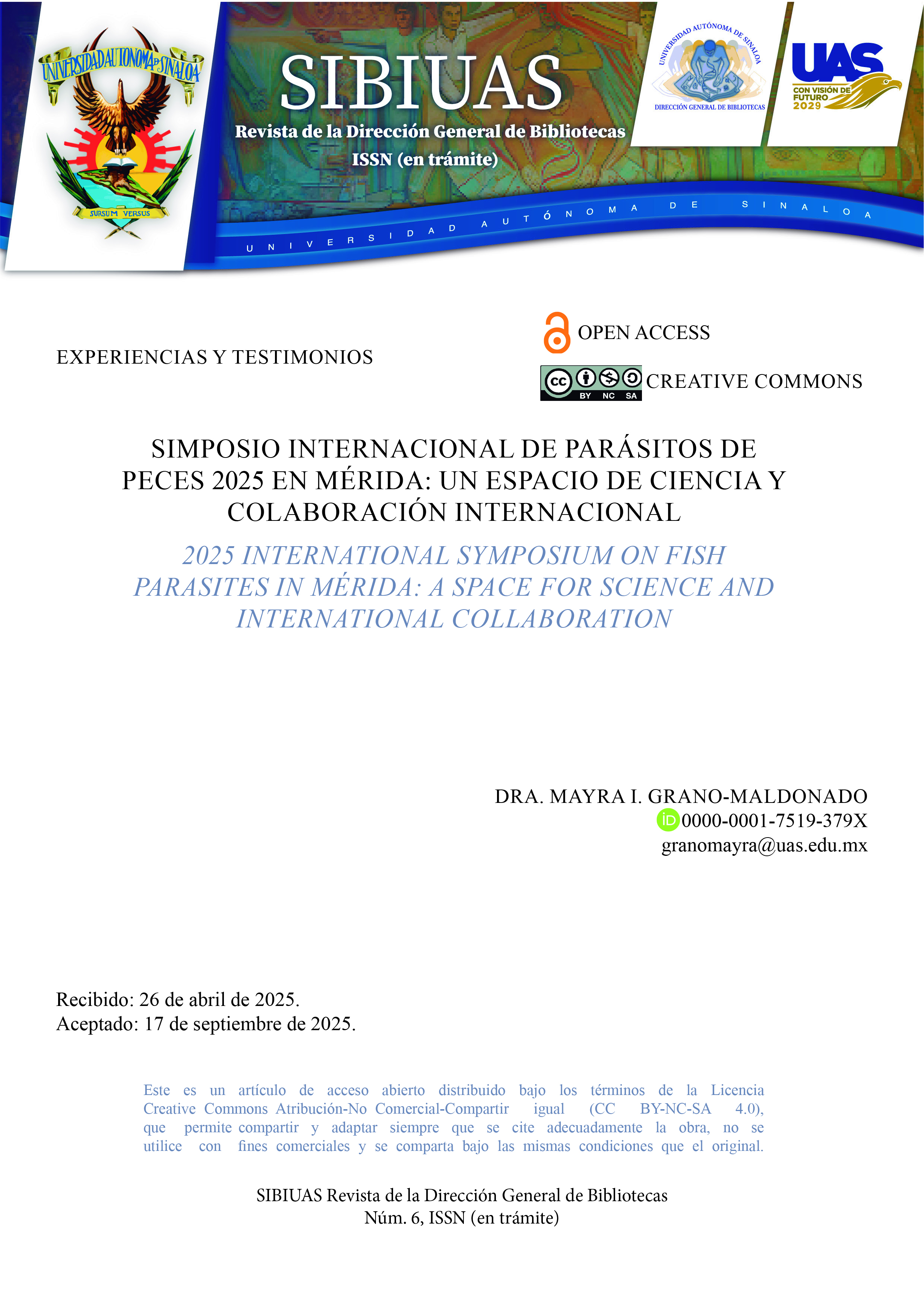 Portada Simposio internacional de parásitos de peces 2025