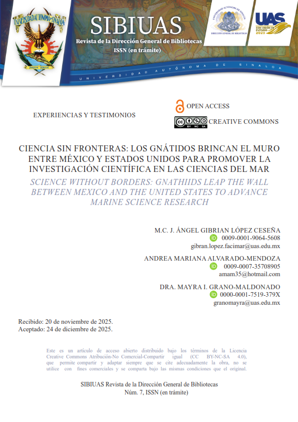Portada: Ciencia sin fronteras los gnátidos brincan el muro entre México y Estados Unidos para promover la investigación científica en las ciencias del mar
