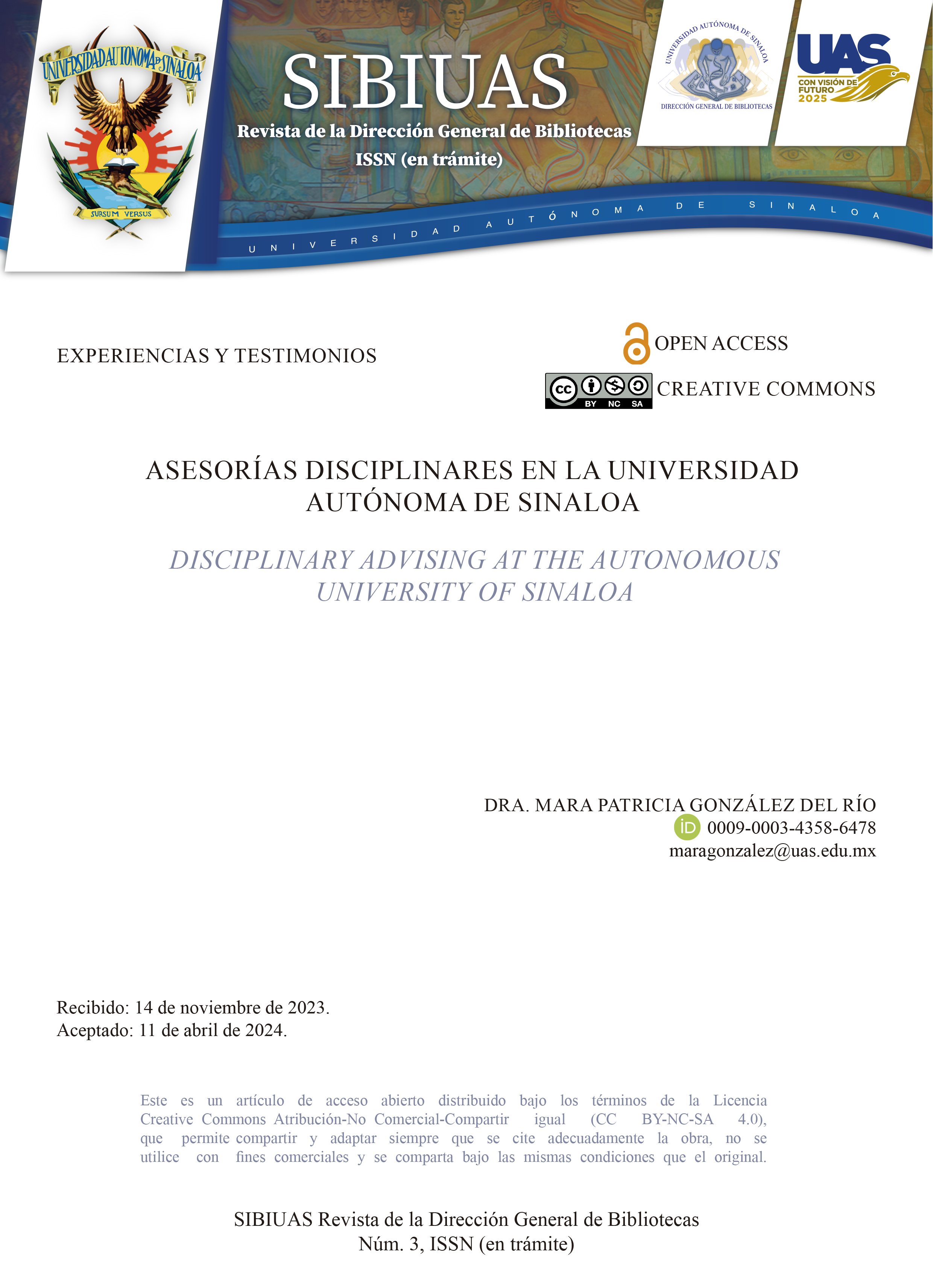 Portada Asesorías disciplinares en la Universidad Autónoma de Sinaloa