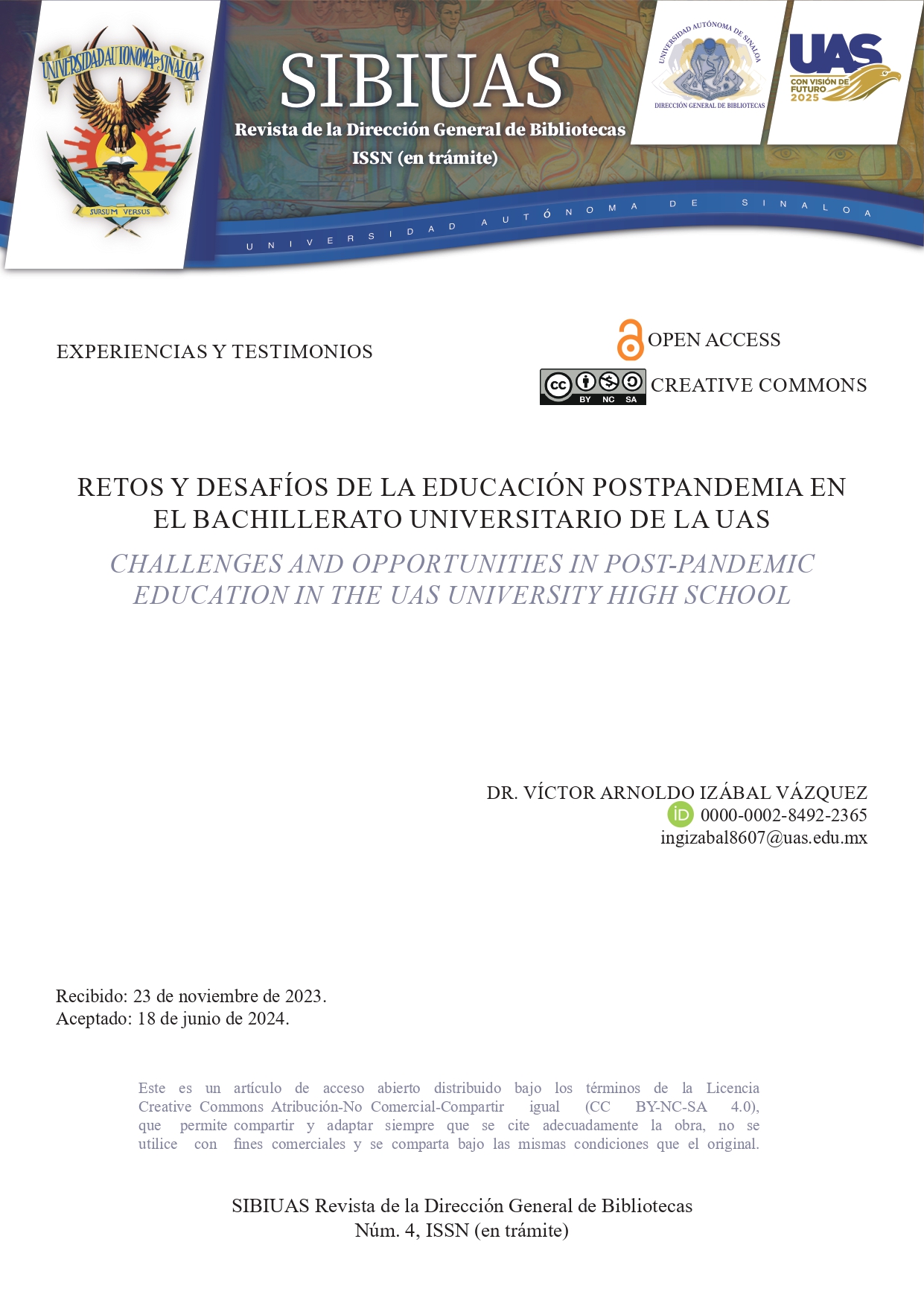 Portada Retos y desafíos de la educación postpandemia en el bachillerato universitario de la UAS