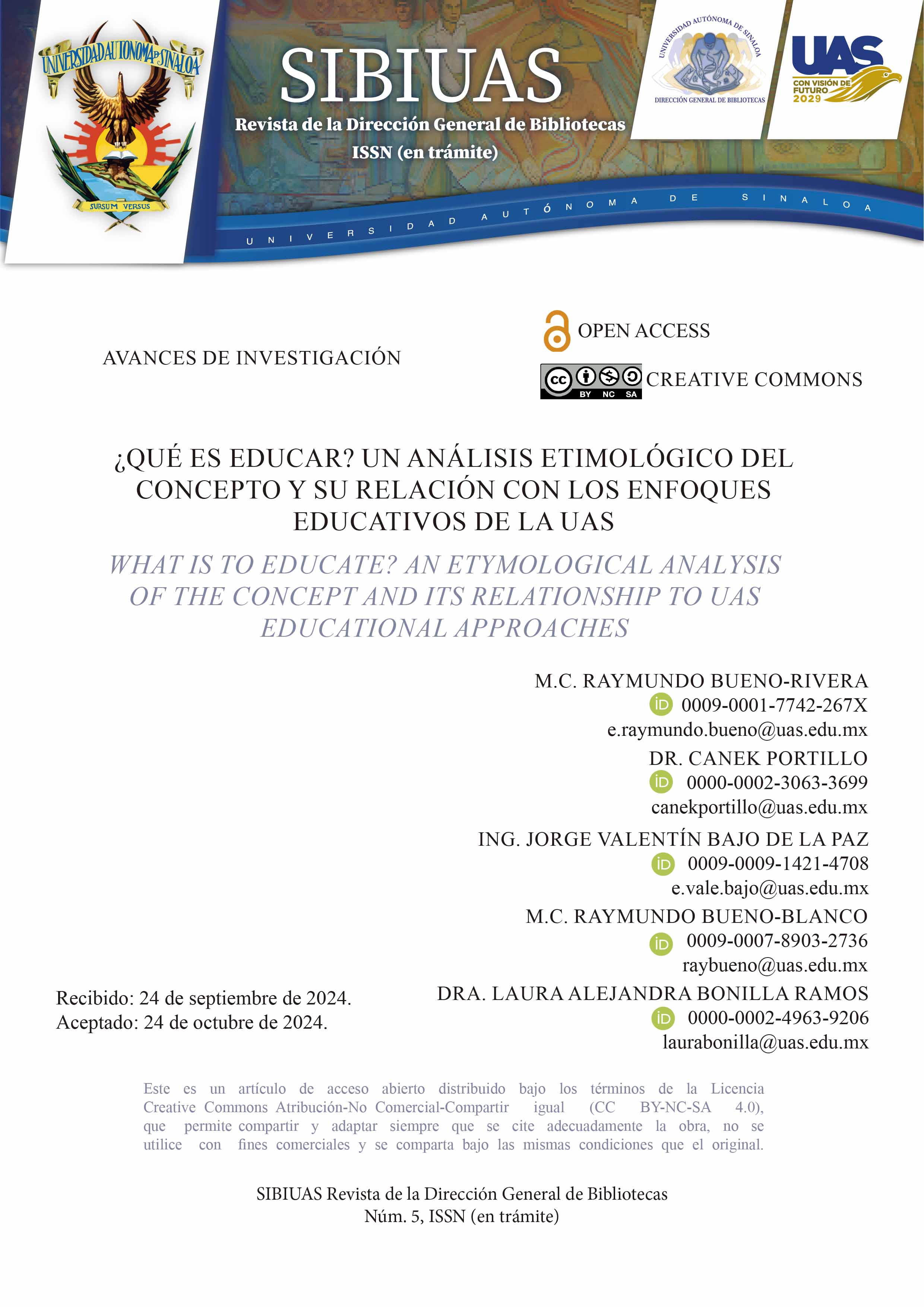 Portada ¿Qué es educar? Un análisis etimológico del concepto y su relación con los enfoques educativos de la UAS