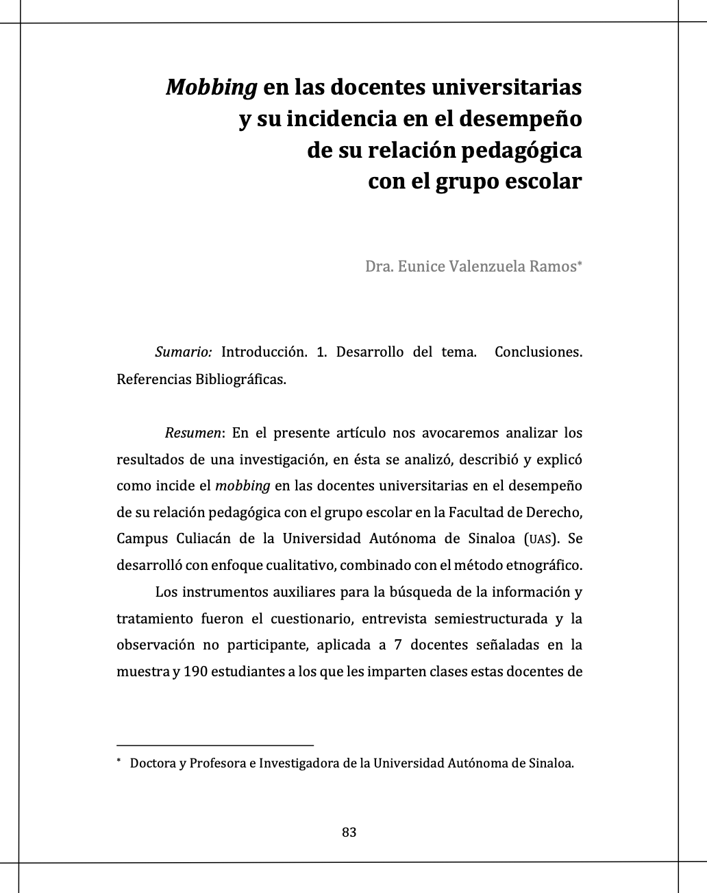 Portada JUS Revista Jurídica Cuerpo Académico de Derecho Constitucional Facultad de Derecho Culiacán