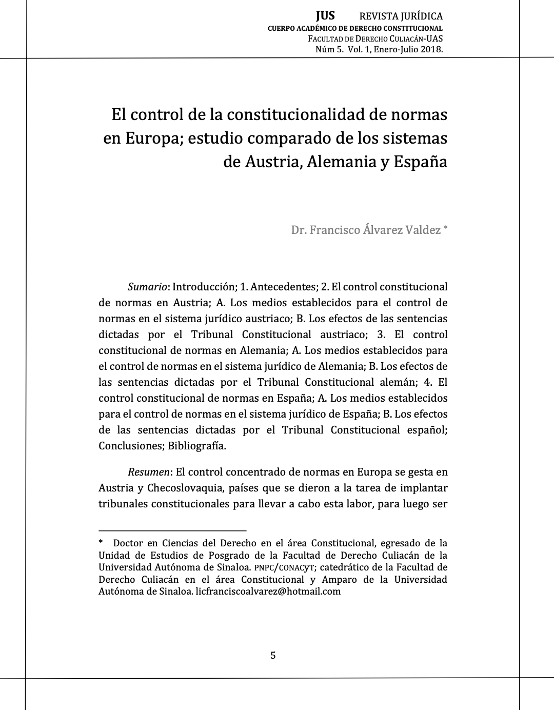 El control de la constitucionalidad de normas en Europa; estudio comparado de los sistemas d.png