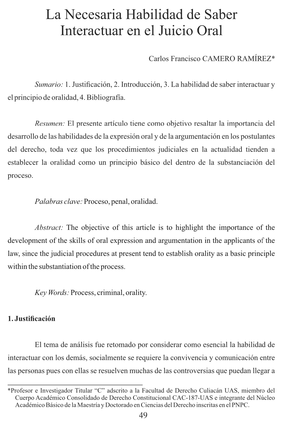 La Necesaria Habilidad de Saber Interactuar en el Juicio Oral