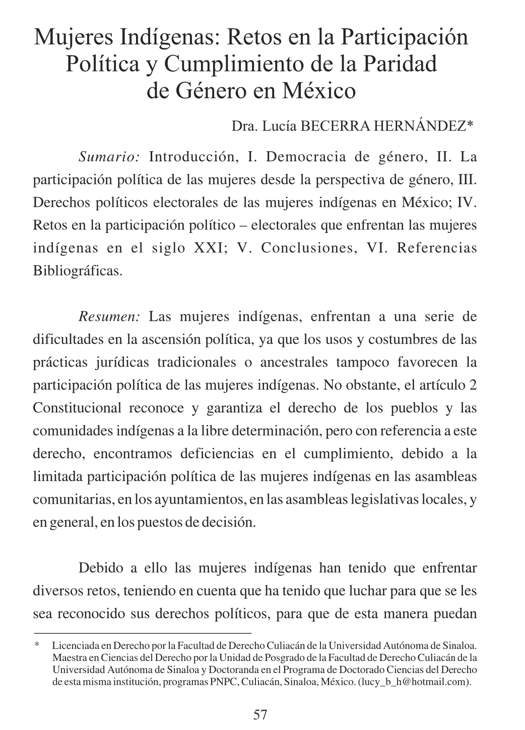 Mujeres Indígenas: Retos en la Participación Política y Cumplimiento de la Paridad de Género en México