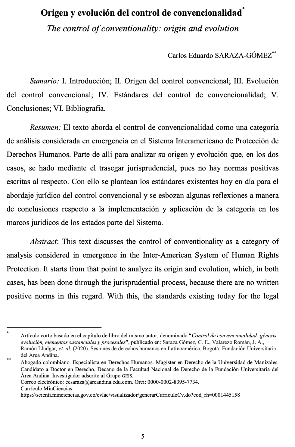 Origen y evolución del control de convencionalidad