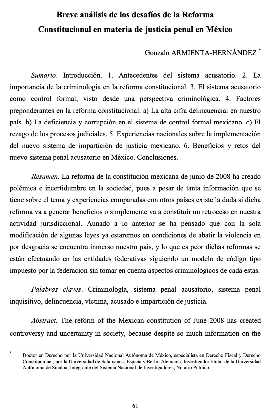 Breve Análisis De Los Desafíos De La Reforma Constitucional En Materia ...