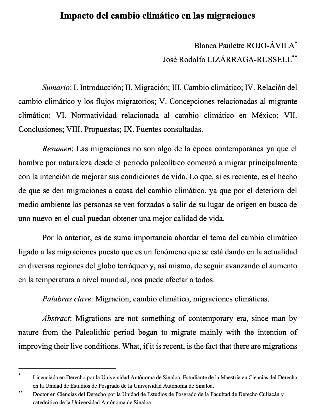 Impacto del cambio climático en las migraciones