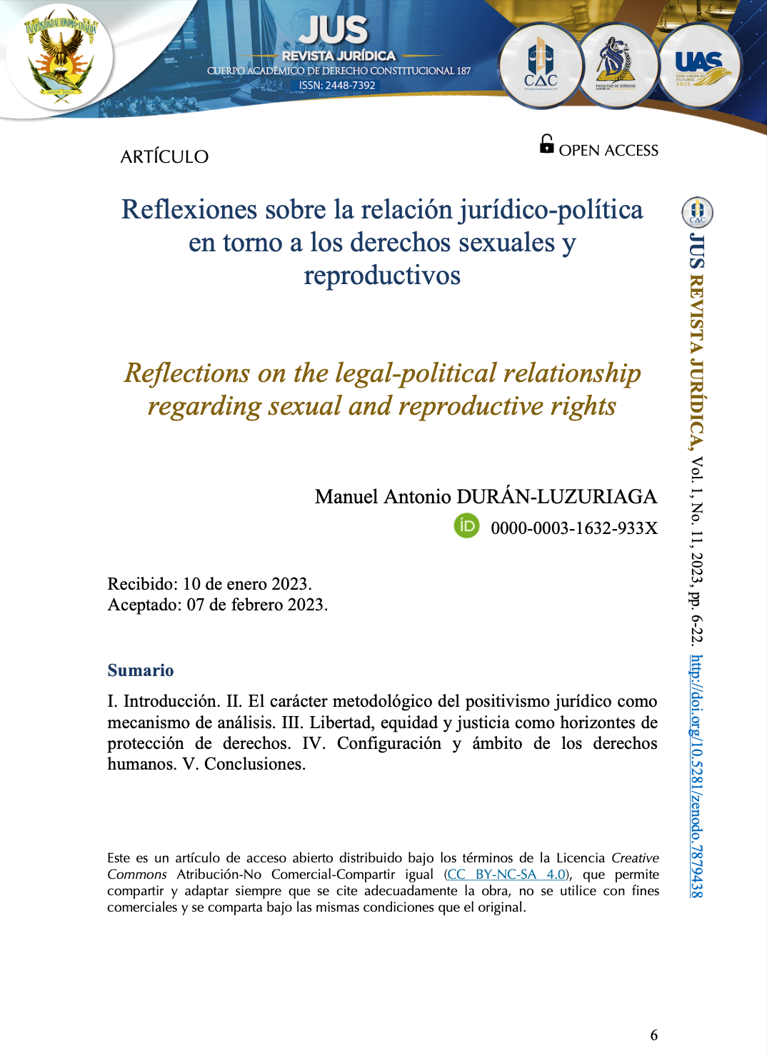 Reflexiones sobre la relación jurídico-política en torno a los derechos sexuales y reproductivos