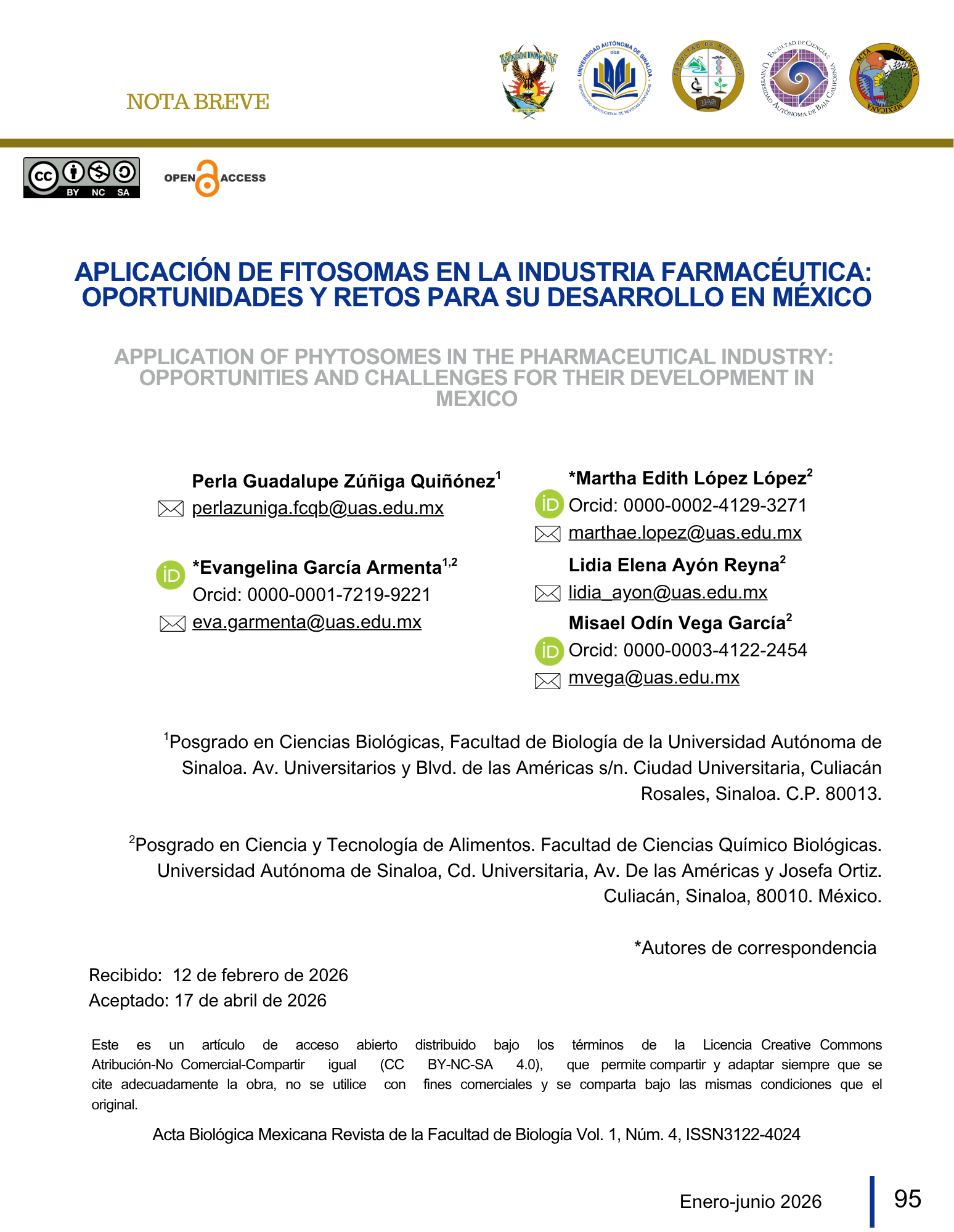 Portada Aplicación de fitosomas en la industria farmacéutica:  oportunidades y retos para su desarrollo en México