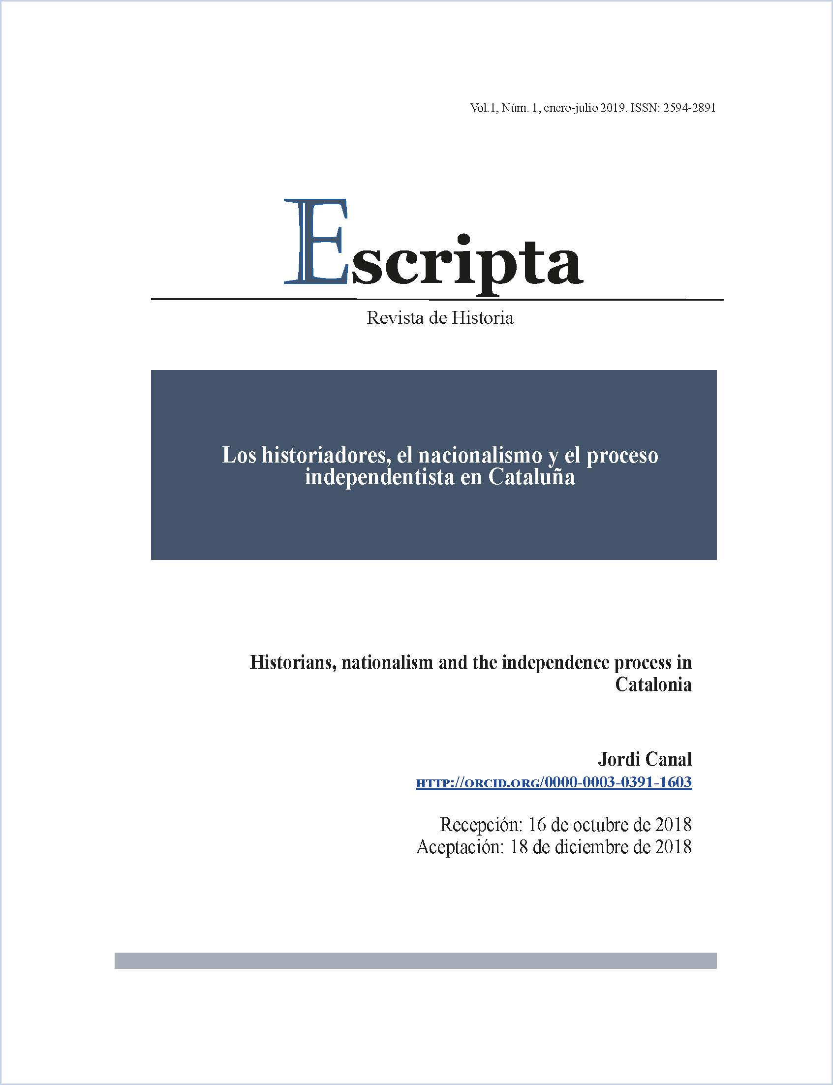 Los historiadores, el nacionalismo y el proceso independentista en Cataluña