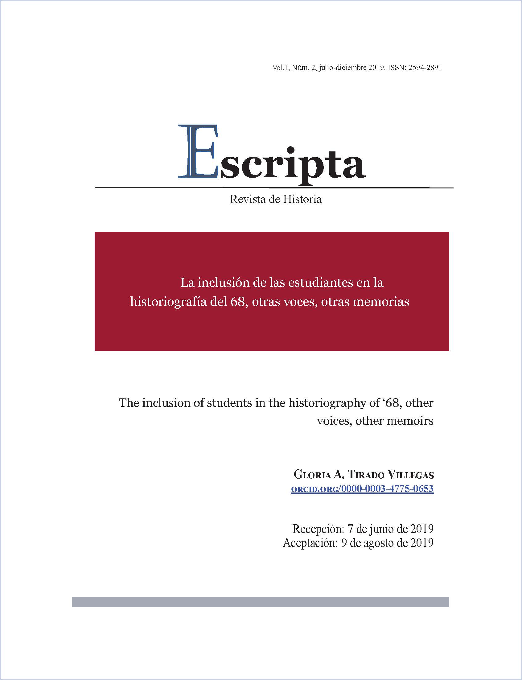 La inclusión de las estudiantes en la historiografía del 68, otras voces, otras memorias