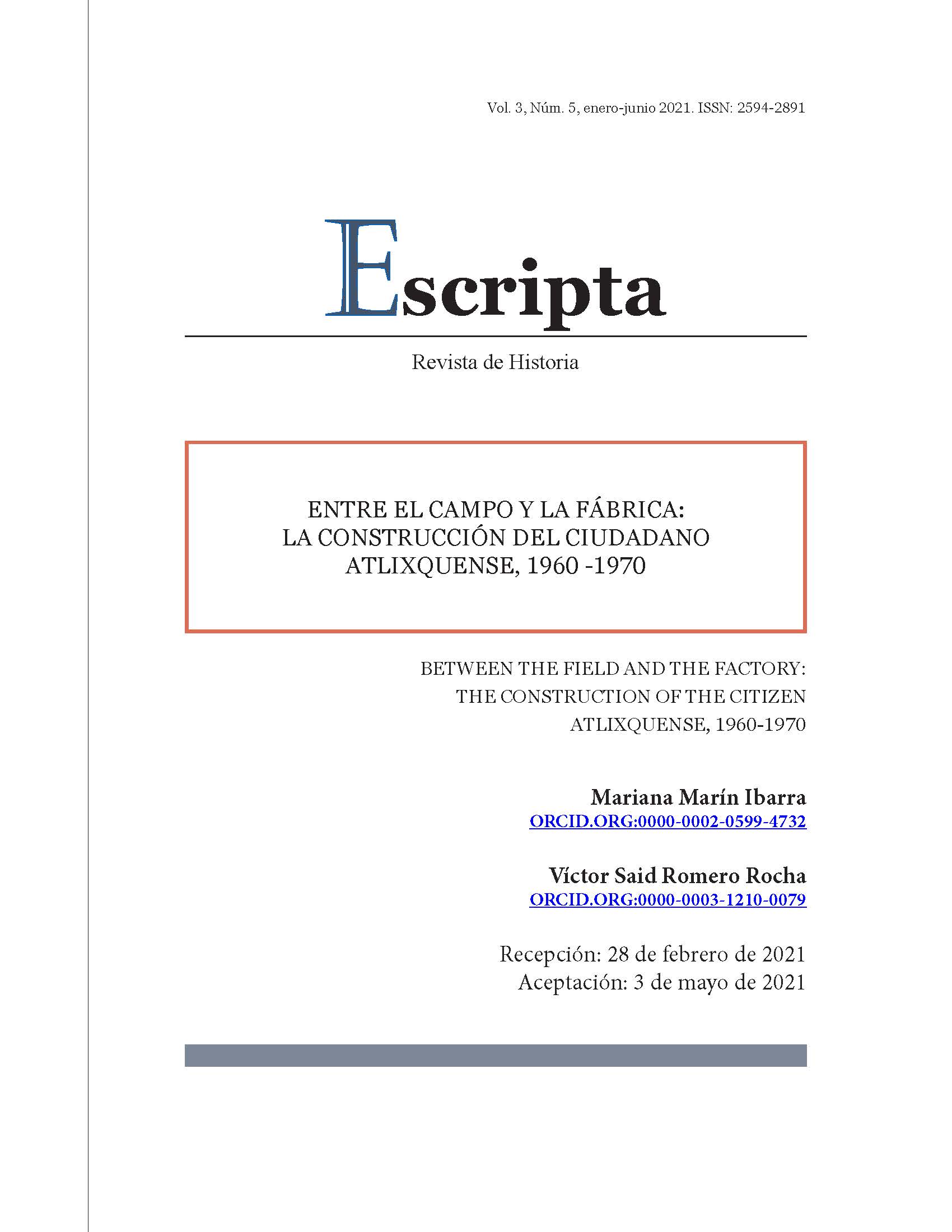 Entre el campo y la fábrica: la construcción del ciudadano atlixquense, 1960 -1970