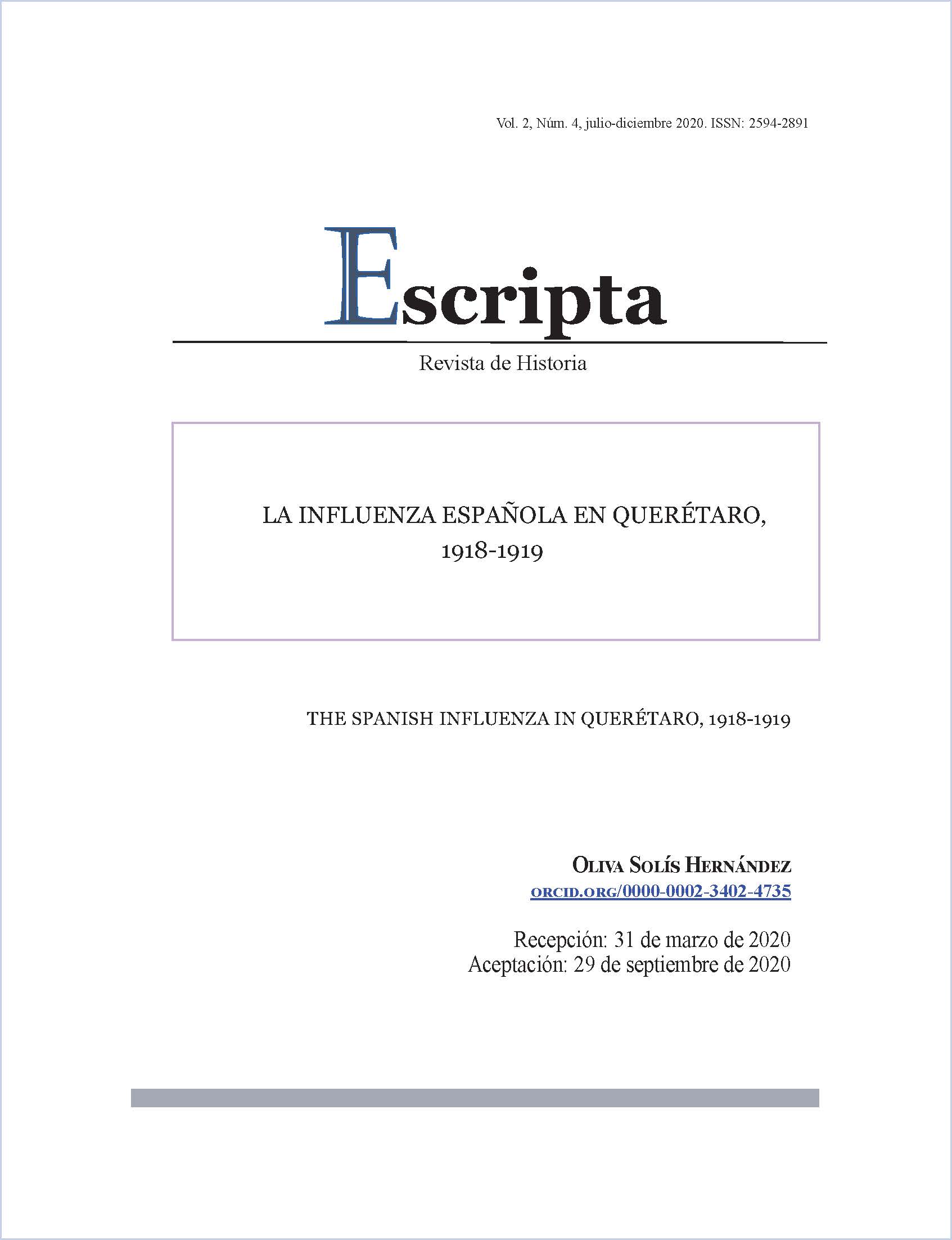 La influenza española en Querétaro, 1918-1919