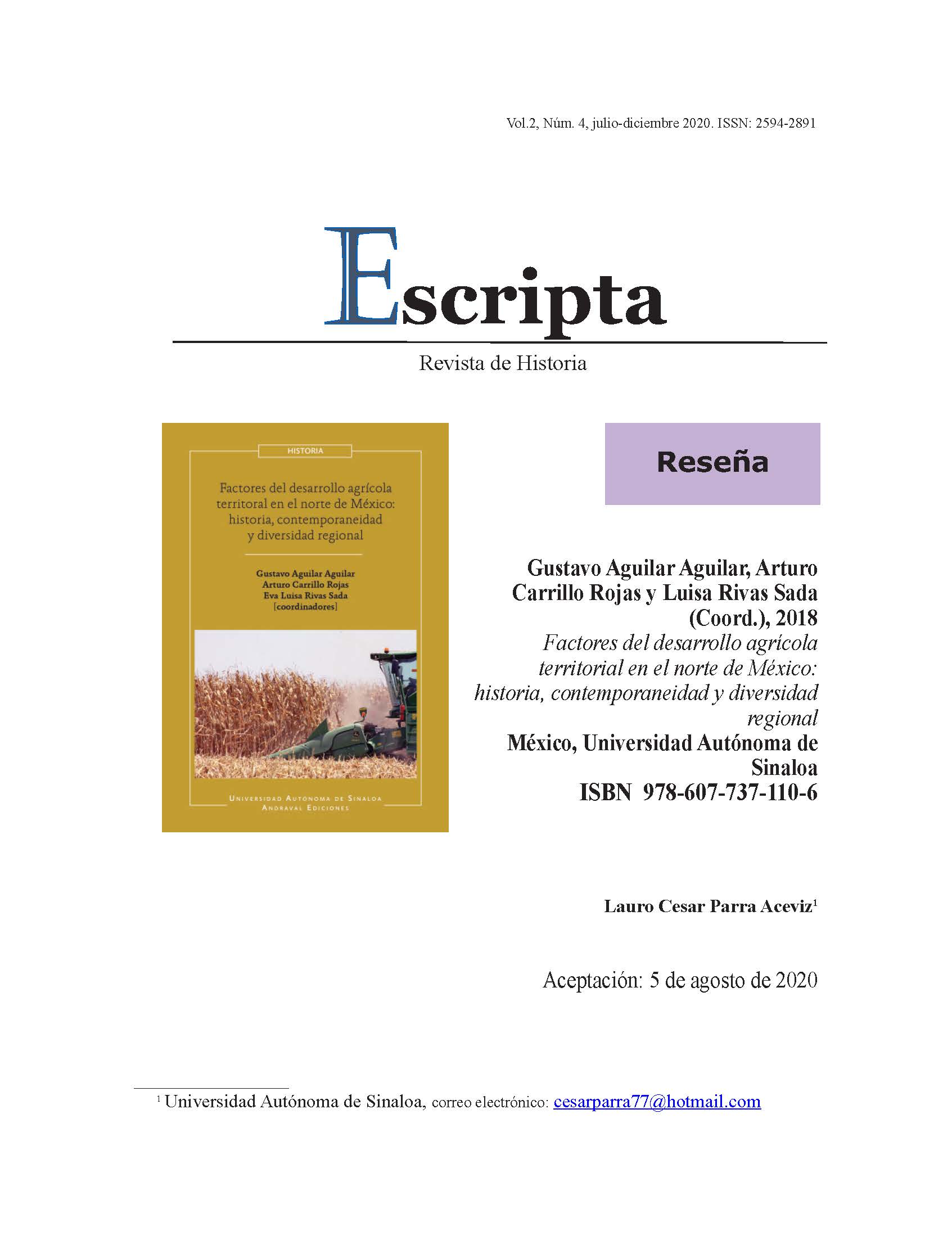 Factores del desarrollo agrícola territorial en el norte de México: historia, contemporaneidad y diversidad regional