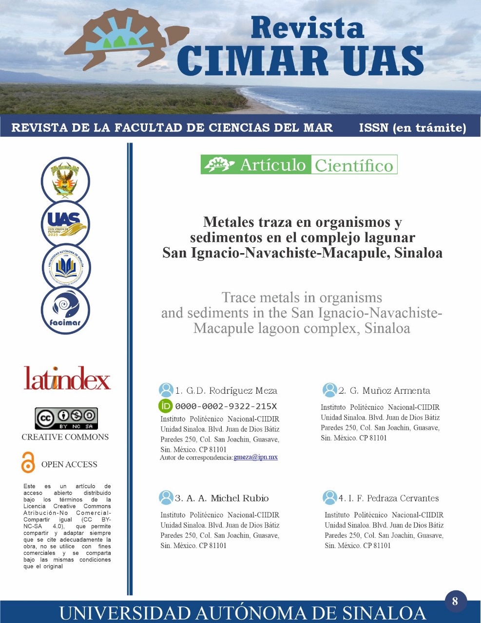 Metales traza en organismos y sedimentos en el complejo lagunar San Ignacio-Navachiste-Macapule, Sinaloa