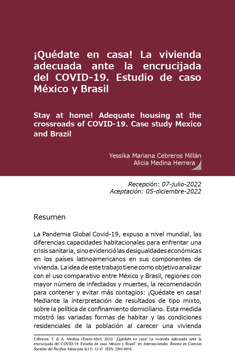 ¡Quédate en casa! La vivienda adecuada ante la encrucijada del COVID-19. Estudio de caso México y Brasil