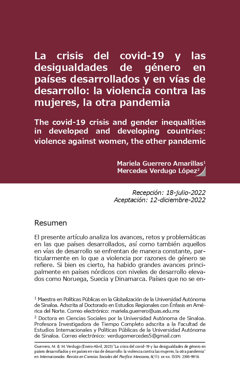 La crisis del covid-19 y las desigualdades de género en países desarrollados y en vías de desarrollo: la violencia contra las mujeres, la otra pandemia