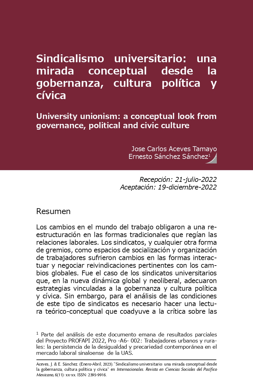 Sindicalismo universitario: una mirada conceptual desde la gobernanza, cultura política y cívica