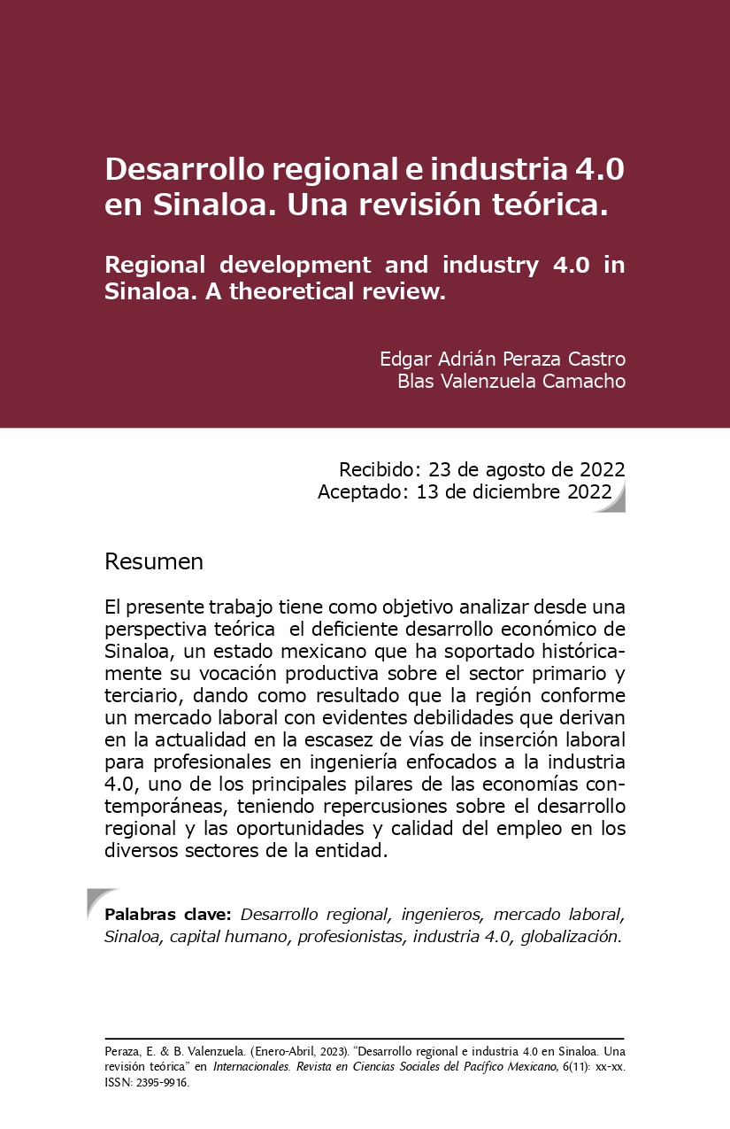 Desarrollo regional e industria 4.0 en Sinaloa. Una revisión teórica